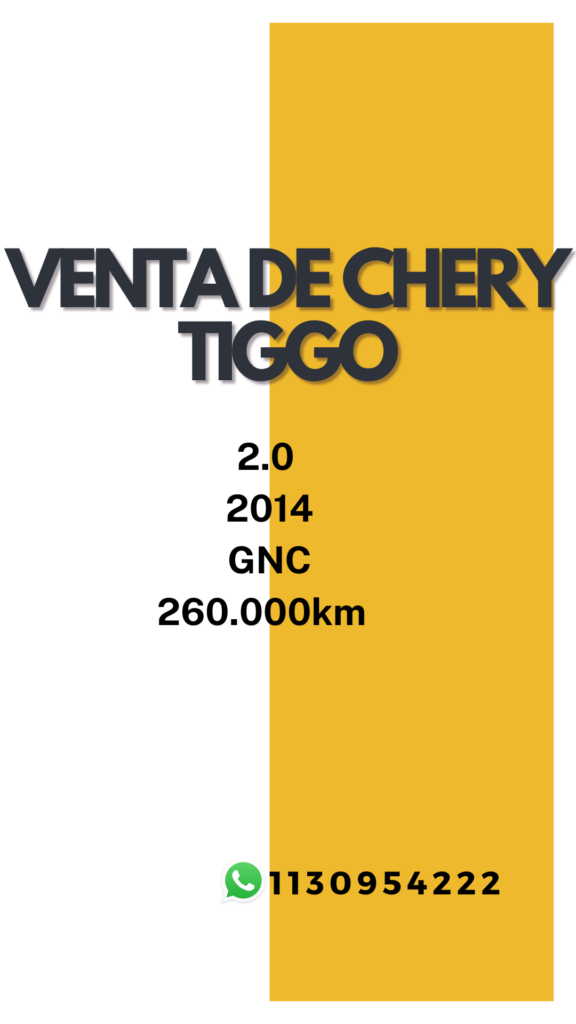 ¡En Venta! Chery Tiggo 2.0 4×2 Confort L/13 – Pilar